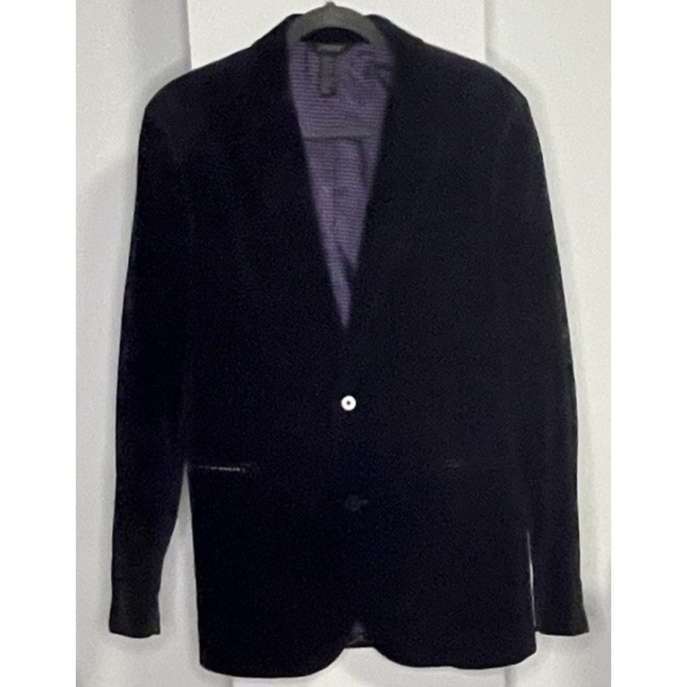 NWOT Men's Velvet Blazer Jacket Sport Coat Size Medium Blue Cotton DKNY Classic